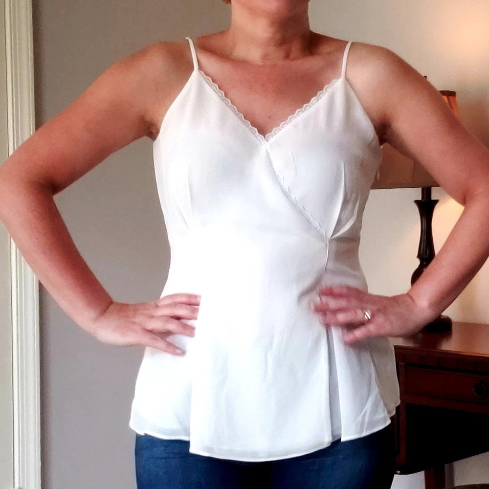 Charlotte Faux Wrap Cami in Ivory